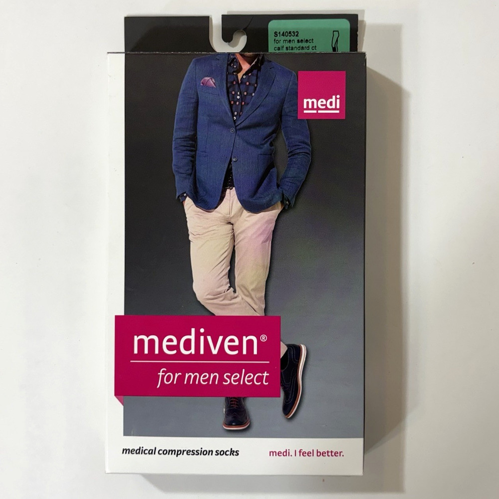 mediven For Men Select Compression Socks Black Calf Closed Toe Size 11 20-30